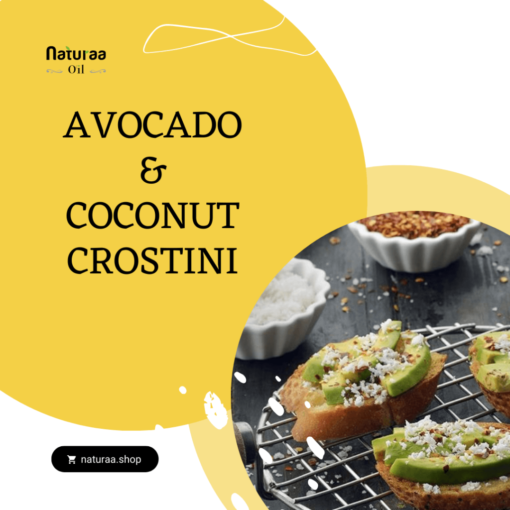 Avocado and Coconut Crostini